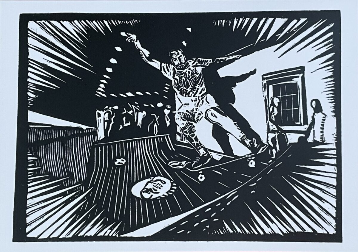 Night-Time Skate Meet Greetings Card